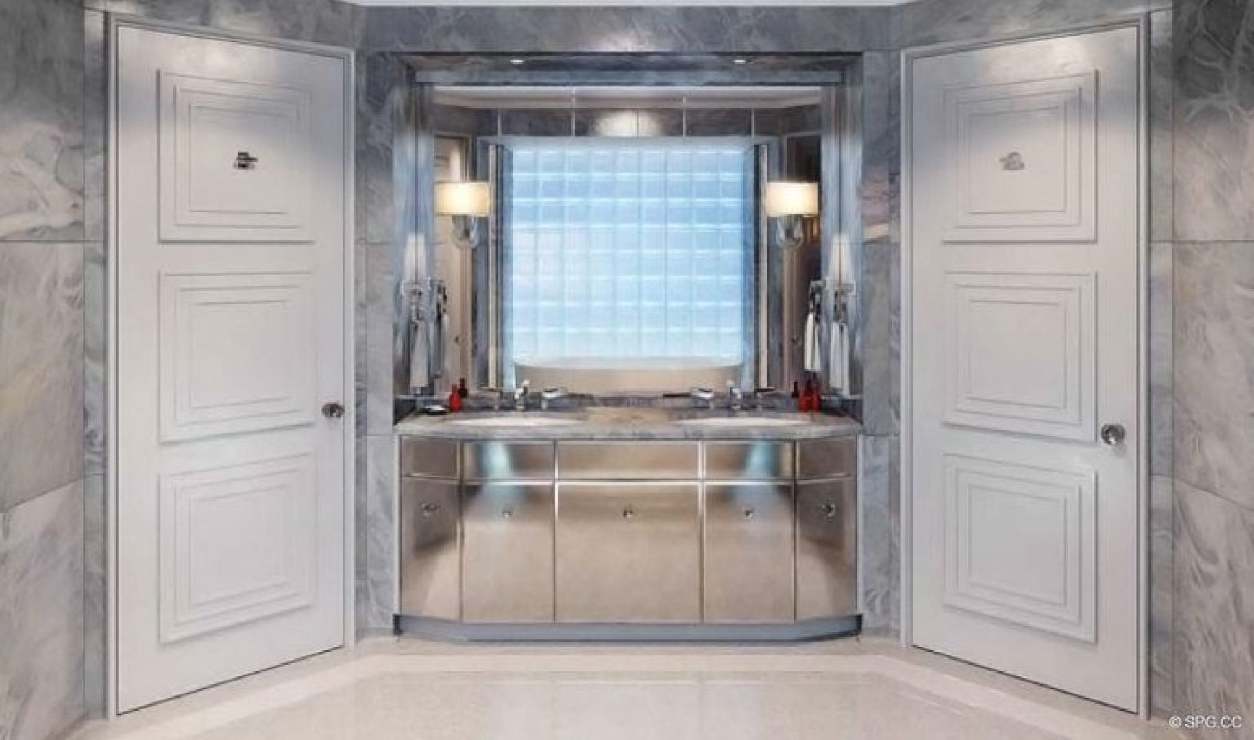 Bathroom Concept for Faena Versailles Classic, Luxury Oceanfront Condos in Miami Beach, Florida 33140
