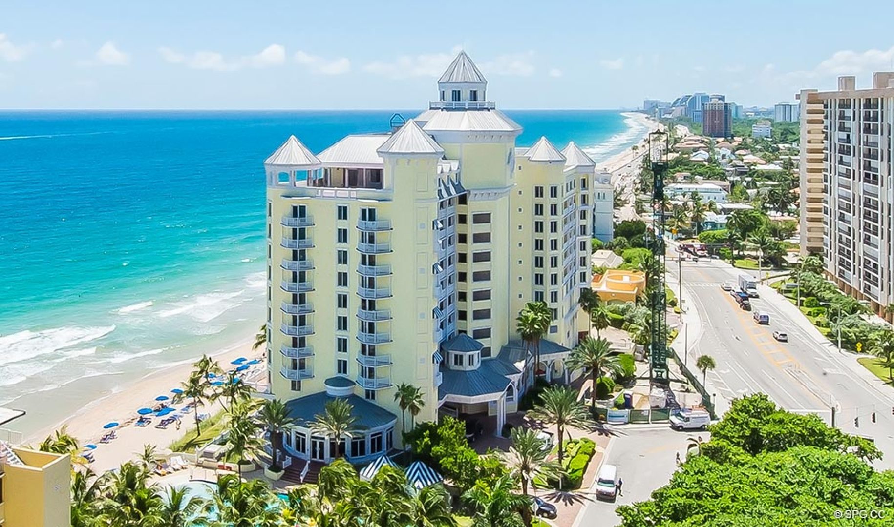 Aerial View of Pelican Grand Beach Resort, Luxury Oceanfront Condos in Fort Lauderdale