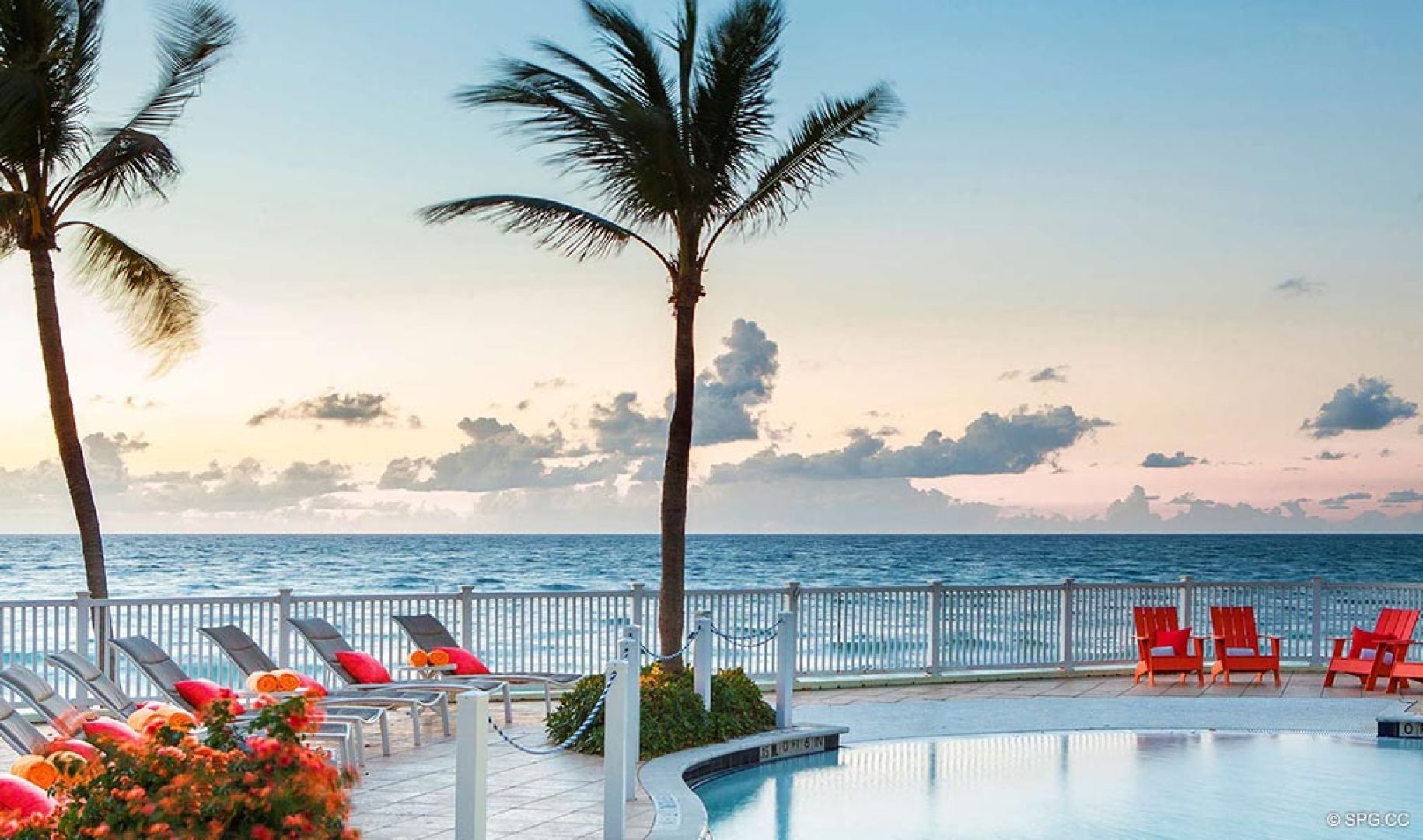 Beachfront Pool Area at Pelican Grand Beach Resort, Luxury Oceanfront Condos in Fort Lauderdale