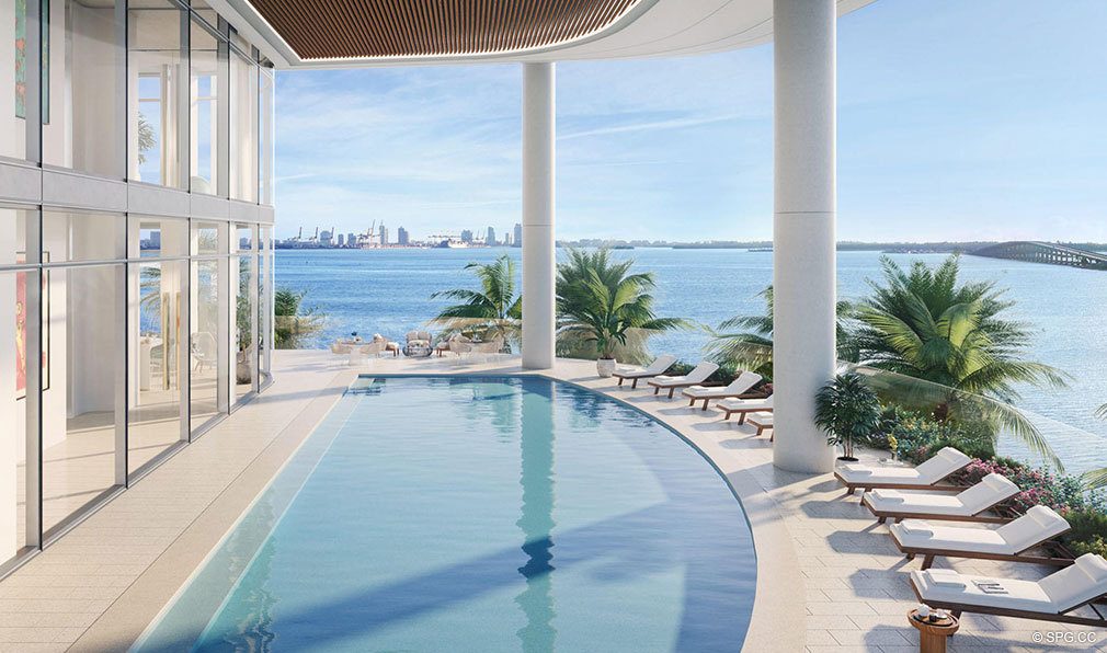 Third Level Pool Deck at Una Residences, Luxury Waterfront Condos in Miami, Florida, Florida 33129