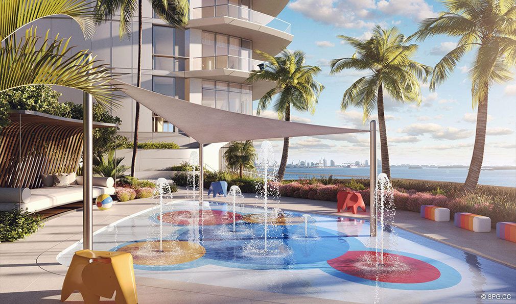 Kids Pool and Splash Pad at Una Residences, Luxury Waterfront Condos in Miami, Florida, Florida 33129