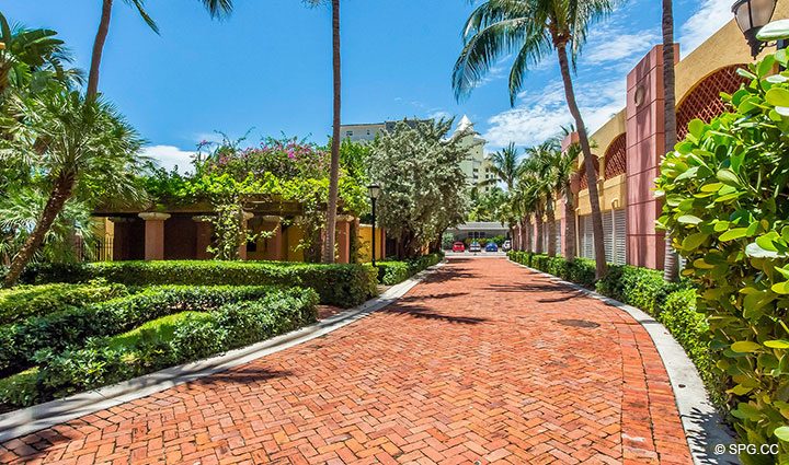 Private Driveway Leading to Oceanfront Villa 5 at The Palms, Luxury Oceanfront Condominiums Fort Lauderdale, Florida 33305