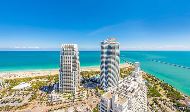 Southeast View from Residence 3806 at Portofino Tower, Luxury Waterfront Condominiums in Miami Beach, Florida 33139