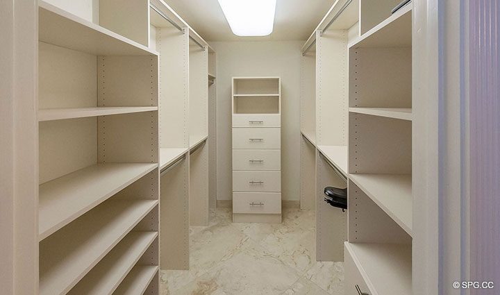 Walk-In Master Closet for Residence 5E, Tower I at The Palms, Luxury Oceanfront Condominiums Fort Lauderdale, Florida 33305
