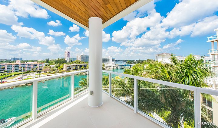 Intracoastal Terrace for Residence 501 For Sale at 1000 Ocean, Luxury Oceanfront Condos in Boca Raton, Florida 33432.