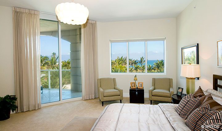 Master Suite with Terrace Access in Residence 304 at Bellaria, Luxury Oceanfront Condominiums in Palm Beach, Florida 33480.