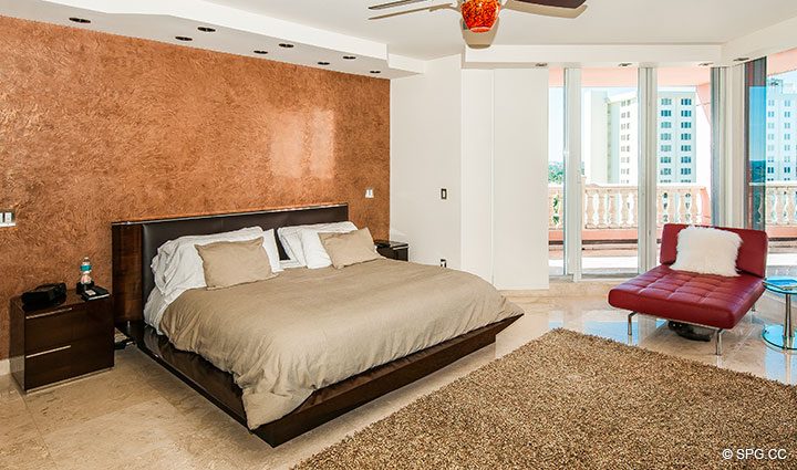 Master Suite inside Residence 11B, Tower I at The Palms, Luxury Oceanfront Condominiums Fort Lauderdale, Florida 33305