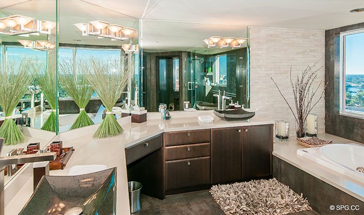 Master Bathroom in Residence 11B, Tower I at The Palms, Luxury Oceanfront Condominiums Fort Lauderdale, Florida 33305