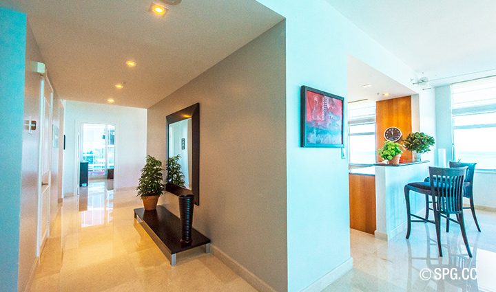 Front Entrance inside Residence 9B Tower 2 For Sale at The Palms, Luxury Oceanfront Condominiums Fort Lauderdale, Florida 33305