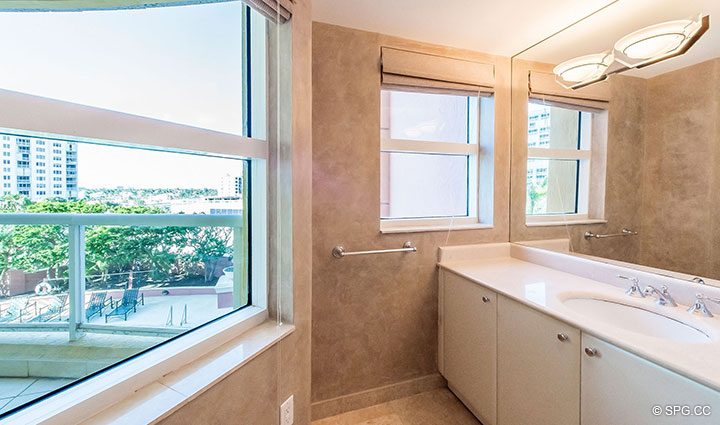 Guest Bath inside Residence 6A, Tower II For Sale at The Palms, Luxury Oceanfront Condominiums Fort Lauderdale, Florida 33305