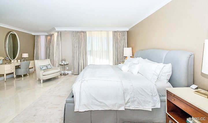 Master Bedroom in Residence 5D, Tower I at The Palms, Luxury Oceanfront Condominiums Fort Lauderdale, Florida 33305