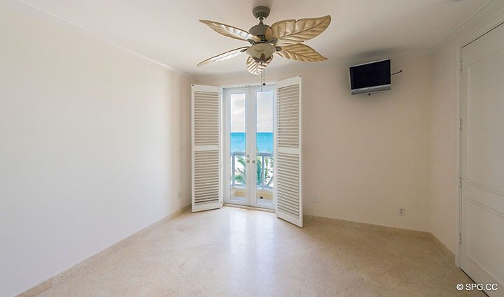 Guest Bedroom inside Oceanfront Villa 7 at The Palms, Luxury Oceanfront Condominiums Fort Lauderdale, Florida 33305