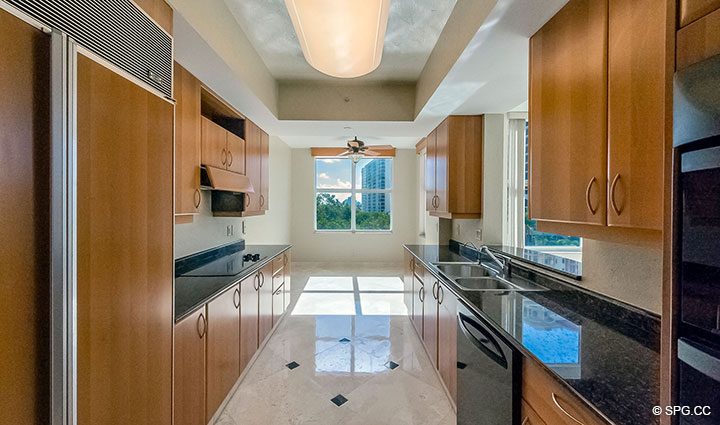 Kitchen inside Residence 5E, Tower I at The Palms, Luxury Oceanfront Condominiums Fort Lauderdale, Florida 33305