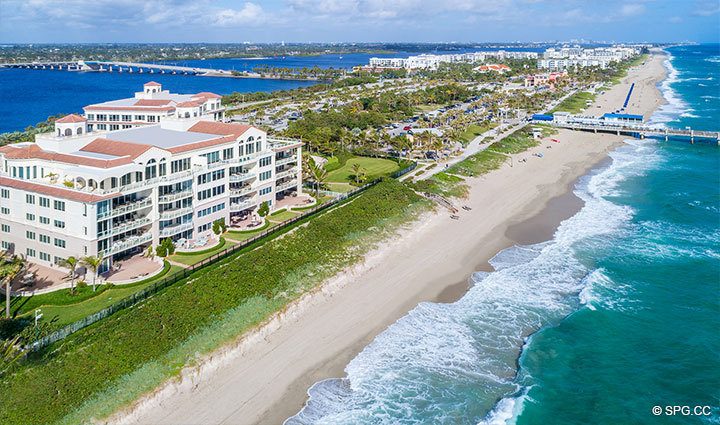 Northern Beach Views from Residence 204 at Bellaria, Luxury Oceanfront Condominiums in Palm Beach, Florida 33480.