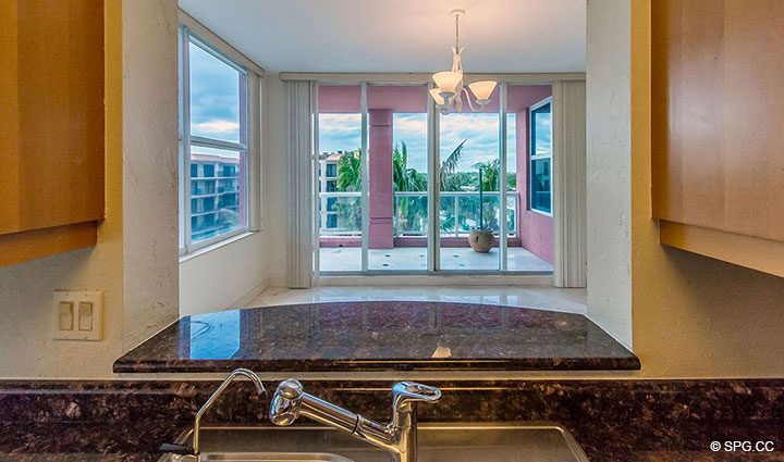View from Kitchen in Residence 5E, Tower I at The Palms, Luxury Oceanfront Condominiums Fort Lauderdale, Florida 33305