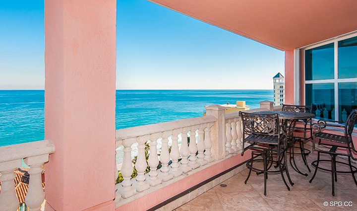 Oceanside Terrace for Residence 11B, Tower I at The Palms, Luxury Oceanfront Condominiums Fort Lauderdale, Florida 33305