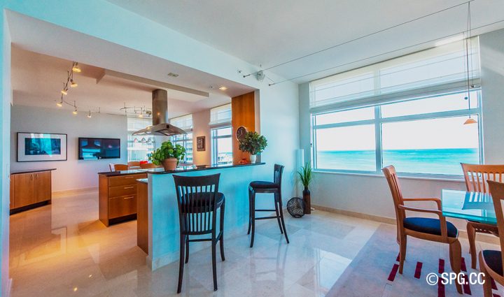 Dinning inside Residence 9B Tower 2 For Sale at The Palms, Luxury Oceanfront Condominiums Fort Lauderdale, Florida 33305