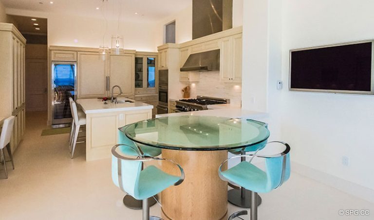 Gourmet Kitchen in Penthouse 7 at Bellaria, Luxury Oceanfront Condominiums in Palm Beach, Florida 33480.