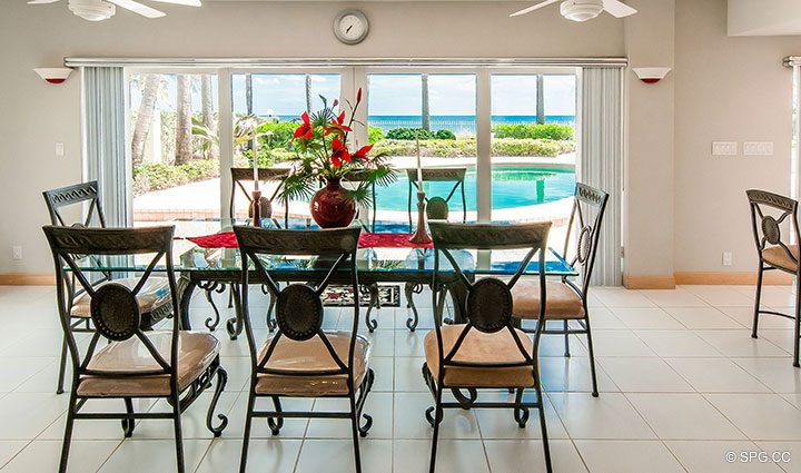 Ground Floor Dining Area in Luxury Estate Home, 2618 North Atlantic Boulevard, Fort Lauderdale, Florida 33308