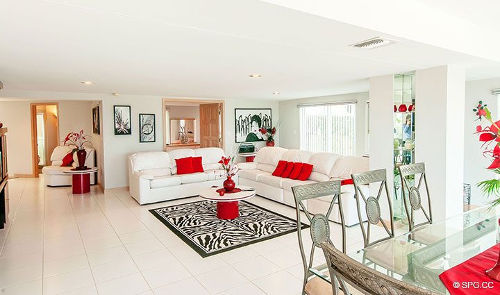 Living Room inside Luxury Estate Home, 2618 North Atlantic Boulevard, Fort Lauderdale, Florida 33308