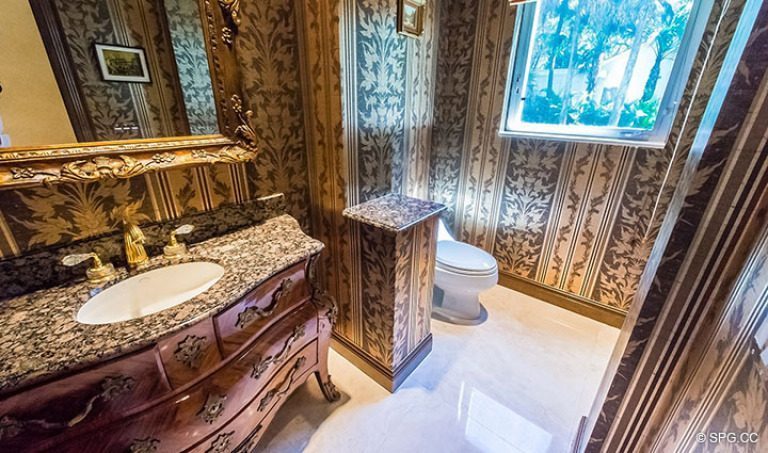 Powder Room inside Luxury Estate Home, 16260 Bridlewood Circle, Delray Beach, Florida 33445