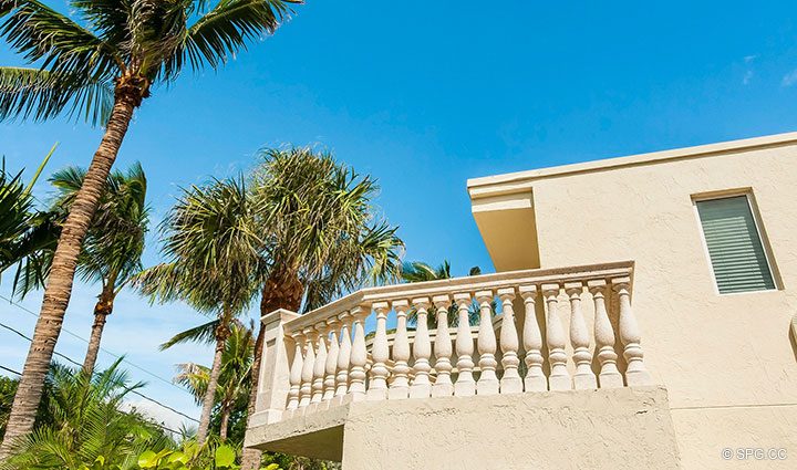 Second Floor Balcony at Luxury Estate Home, 2618 North Atlantic Boulevard, Fort Lauderdale, Florida 33308