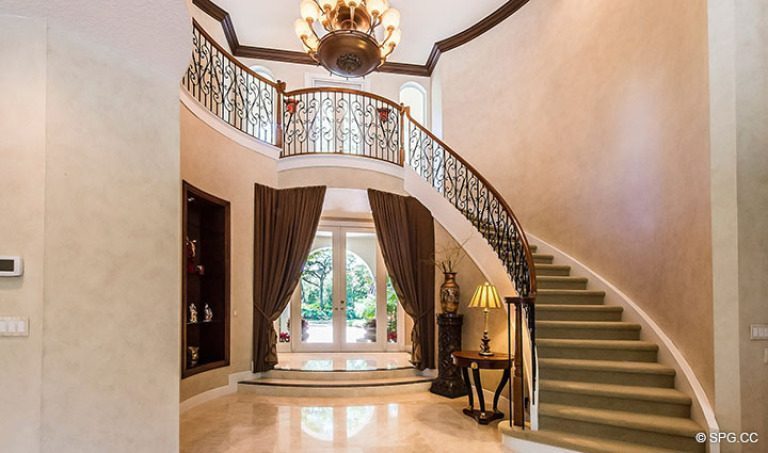 Foyer and Stairway in Luxury Estate Home, 16260 Bridlewood Circle, Delray Beach, Florida 33445