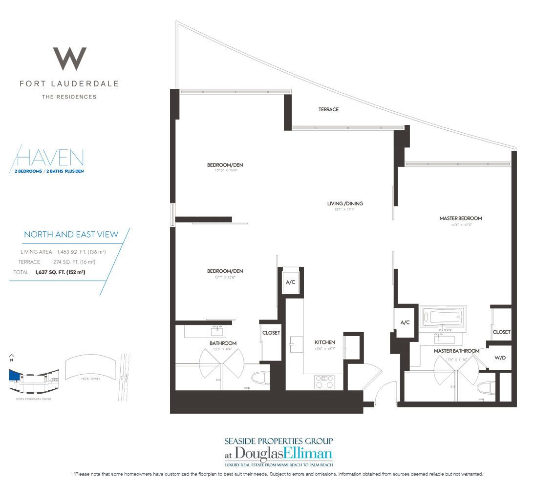 Haven Floorplan at The W Fort Lauderdale, Luxury Oceanfront Condos in Fort Lauderdale, 33304
