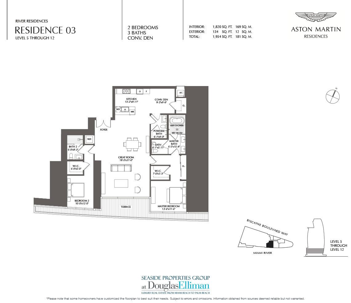 The River Residence 03 Floorplan at Aston Martin Residences, Luxury Waterfront Condos in Miami, Florida 33131