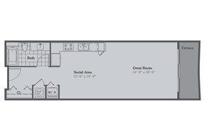Click to View the Studio Model Floorplan.