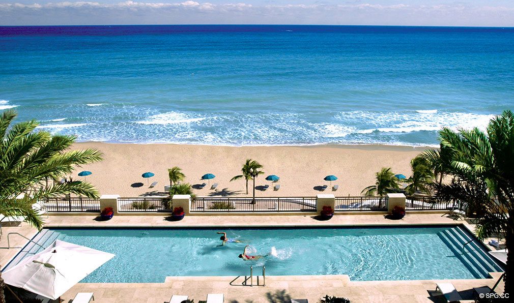 Pool Deck at The Atlantic, Luxury Oceanfront Condominiums Located at 601 North Fort Lauderdale Beach Blvd, FL 33304