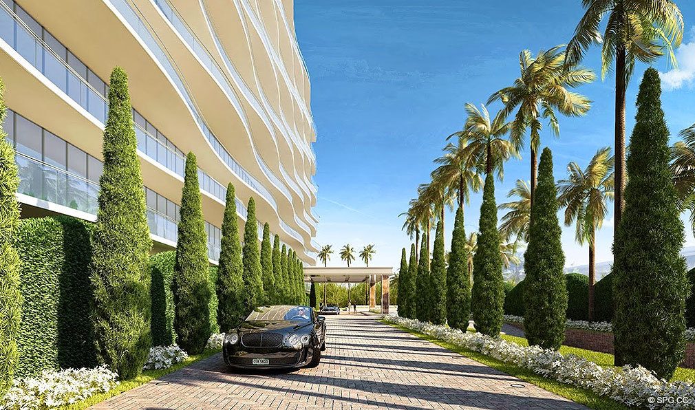 Landscaping at Fendi Chateau Residences, Luxury Oceanfront Condominiums Located at 9365 Collins Ave, Surfside, FL 33154
