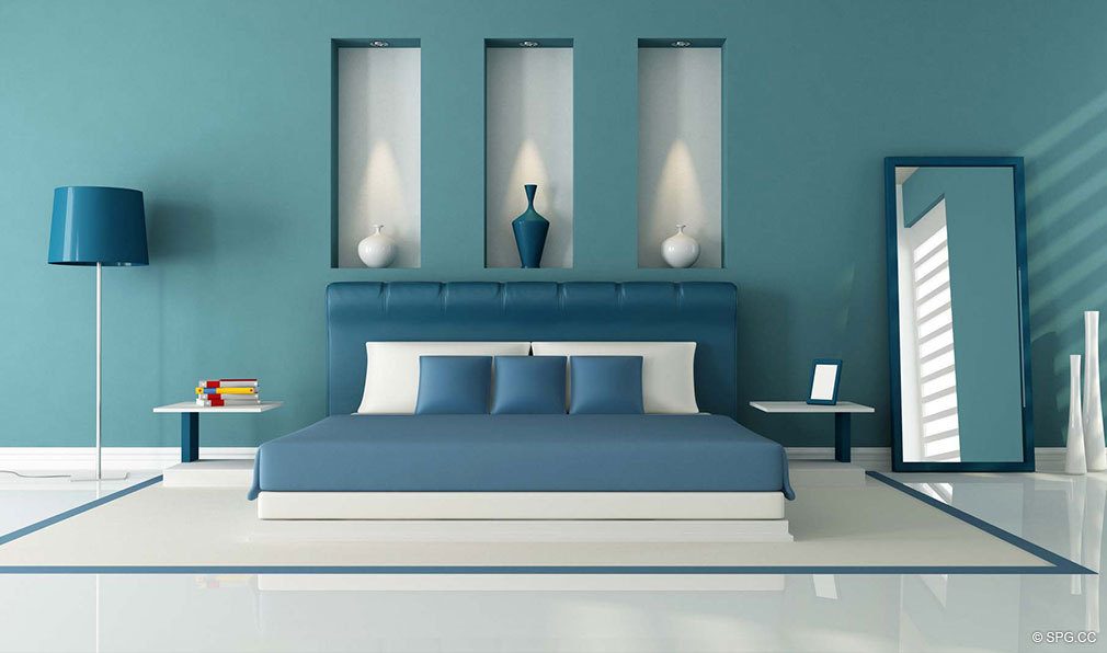 Interior Bedroom Design for Sky230, Luxury Waterfront Townhomes in Lauderdale-by-the-Sea, Florida 33308