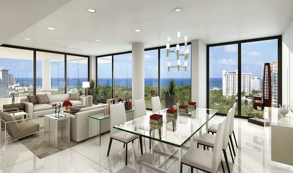 Interior Design Concept in AquaBlu, Luxury Waterfront Condos in Fort Lauderdale, Florida 33304