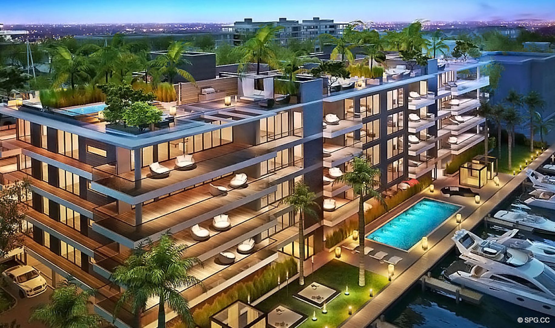Expansive Private Terraces at AquaLuna Las Olas, Luxury Waterfront Condos in Fort Lauderdale, Florida 33301