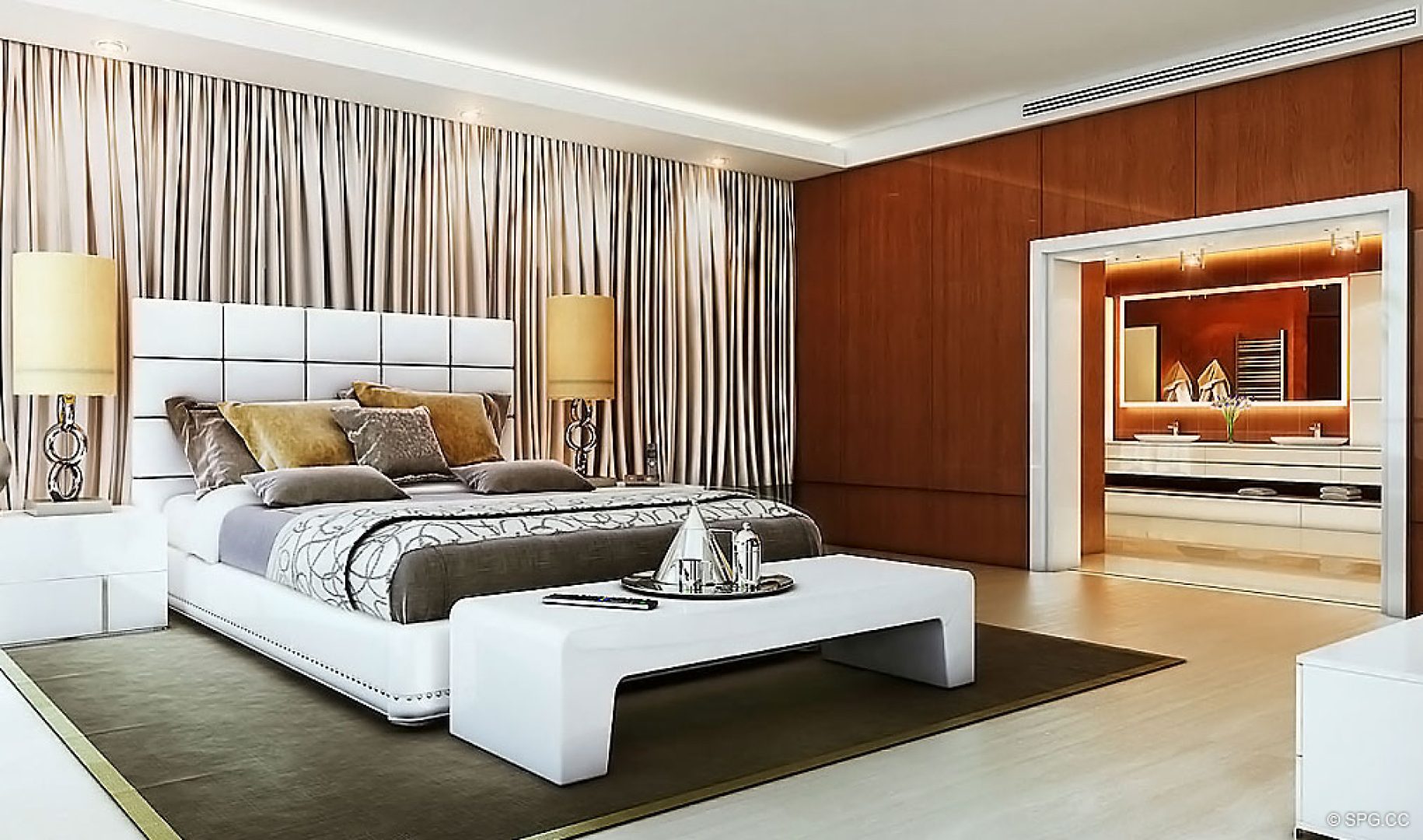 Bedroom Design at AquaLuna Las Olas, Luxury Waterfront Condos in Fort Lauderdale, Florida 33301