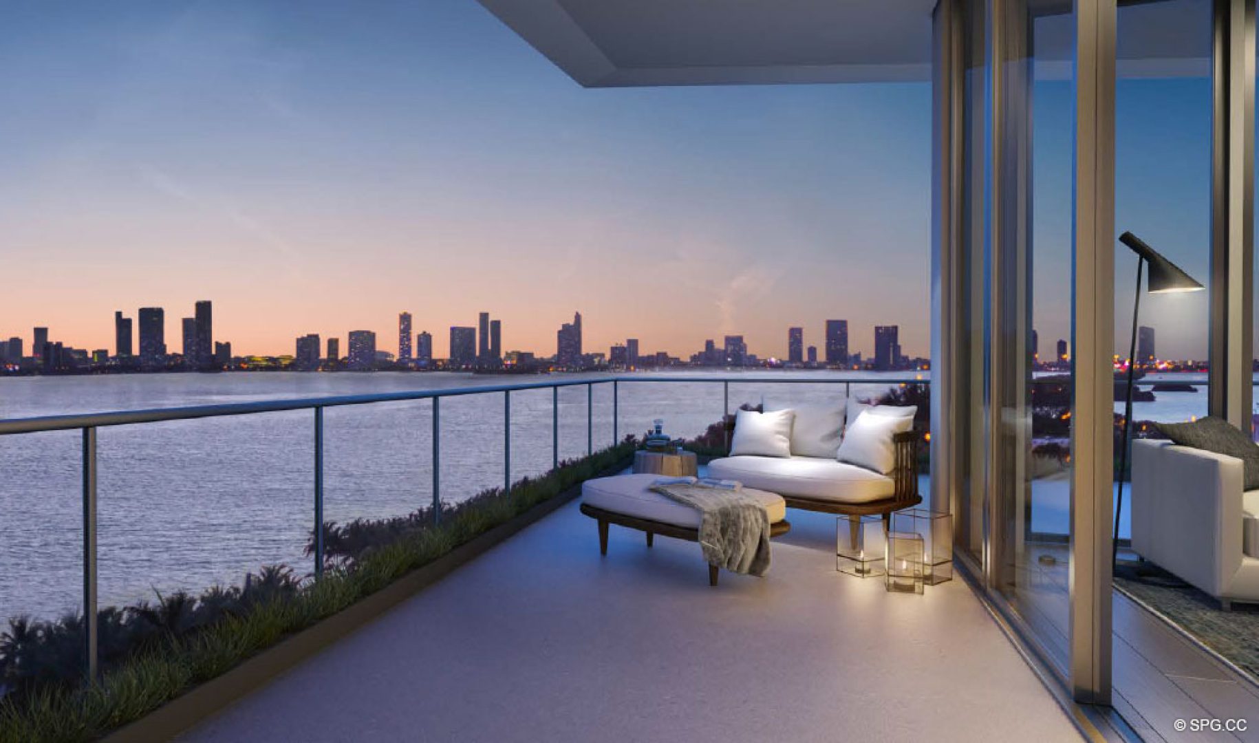 Spectacular Terrace Views from 3900 Alton, Luxury Waterfront Condos in Miami Beach, Florida 33140