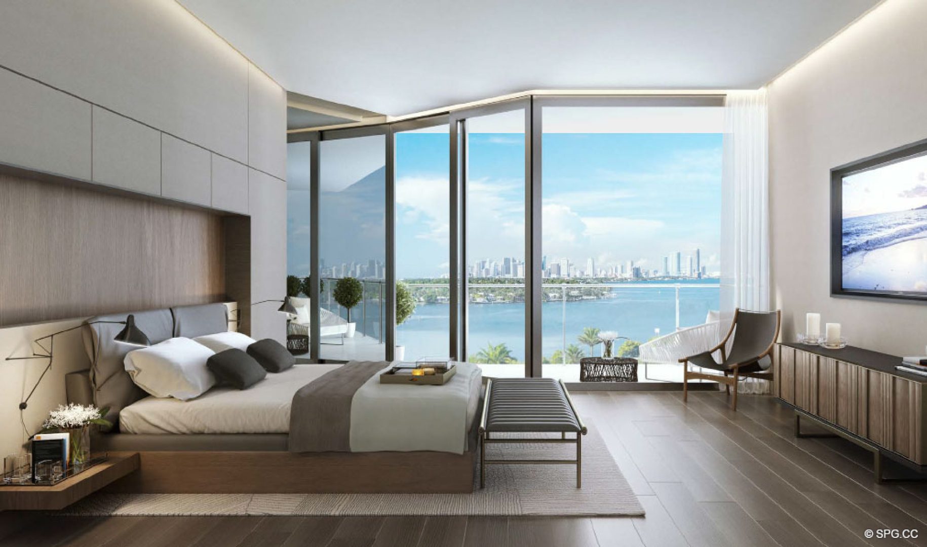 Master Bedroom inside 3900 Alton, Luxury Waterfront Condos in Miami Beach, Florida 33140