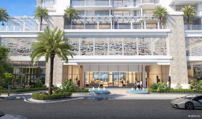 Entrance into Adagio Fort Lauderdale Beach, Luxury Waterfront Condos in Fort Lauderdale, Florida 33304