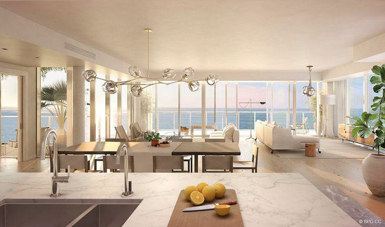 Gorgeous Open Living Spaces in 3550 South Ocean, Luxury Oceanfront Condos in Palm Beach, Florida 33480