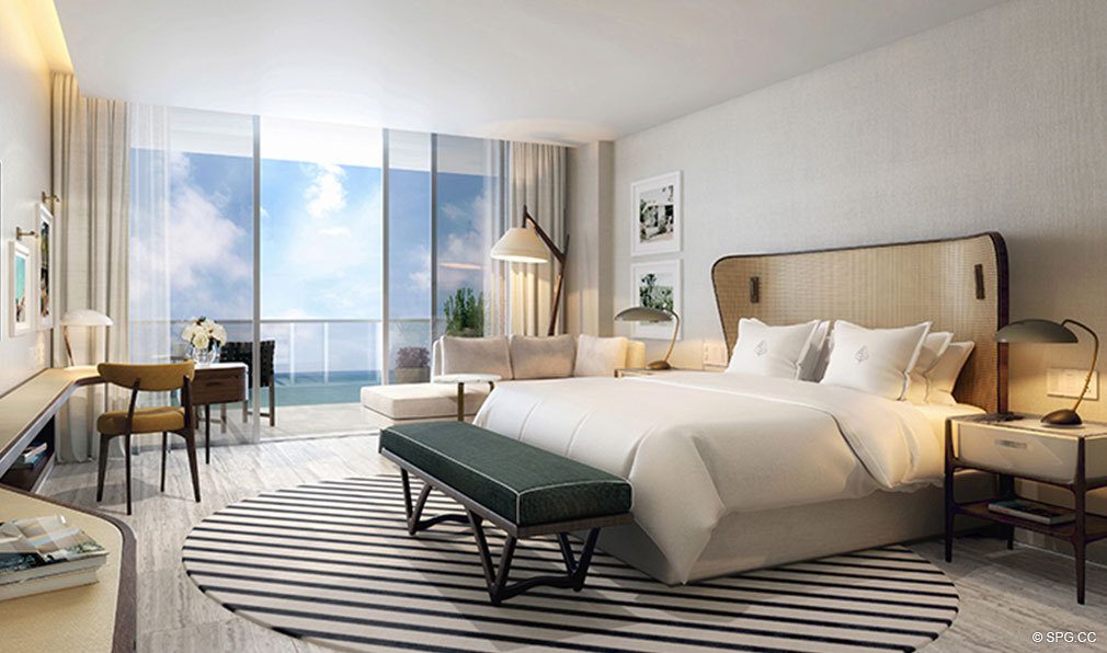 Bedroom Design at The Four Seasons Private Residences Fort Lauderdale, Luxury Oceanfront Condos in Fort Lauderdale, Florida 33304.
