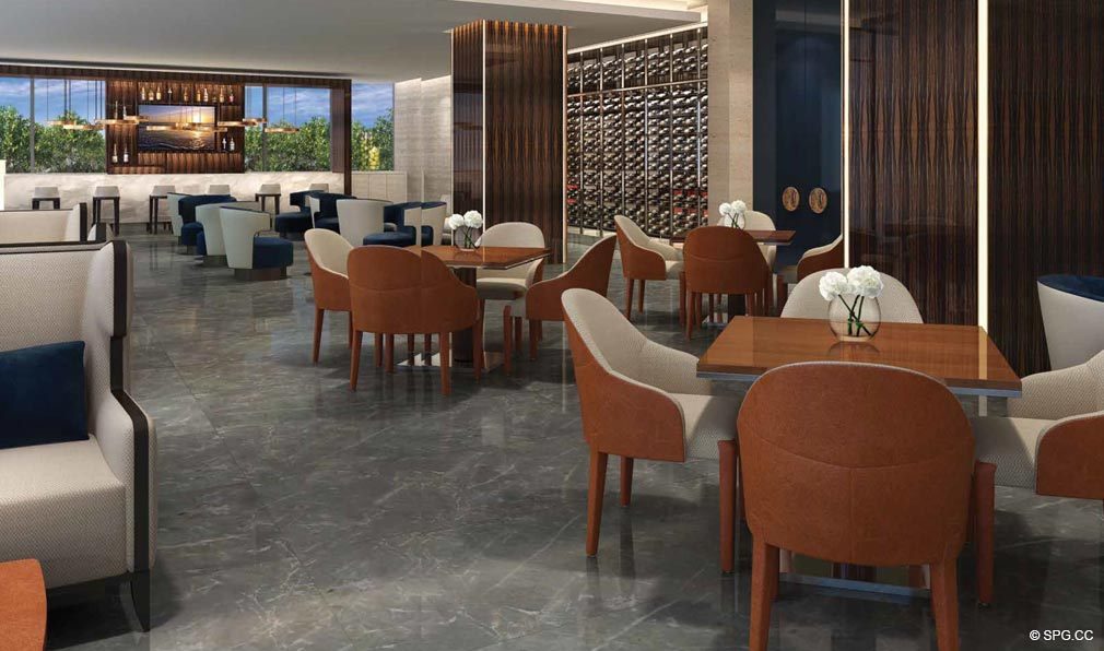 Cocktail Lounge at Fendi Chateau Residences, Luxury Oceanfront Condos in Surfside, Miami Beach