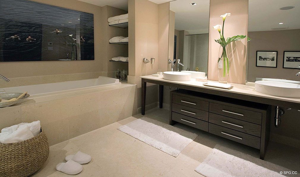 Luxurious Master Baths in Apogee Beach, Luxury Oceanfront Condos in Hollywood Beach, Florida 33019