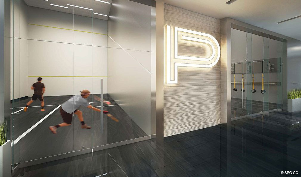 Raquetball and Yoga Rooms in Paramount Miami Worldcenter, Luxury Seaside Condos in Miami, Florida 33132.