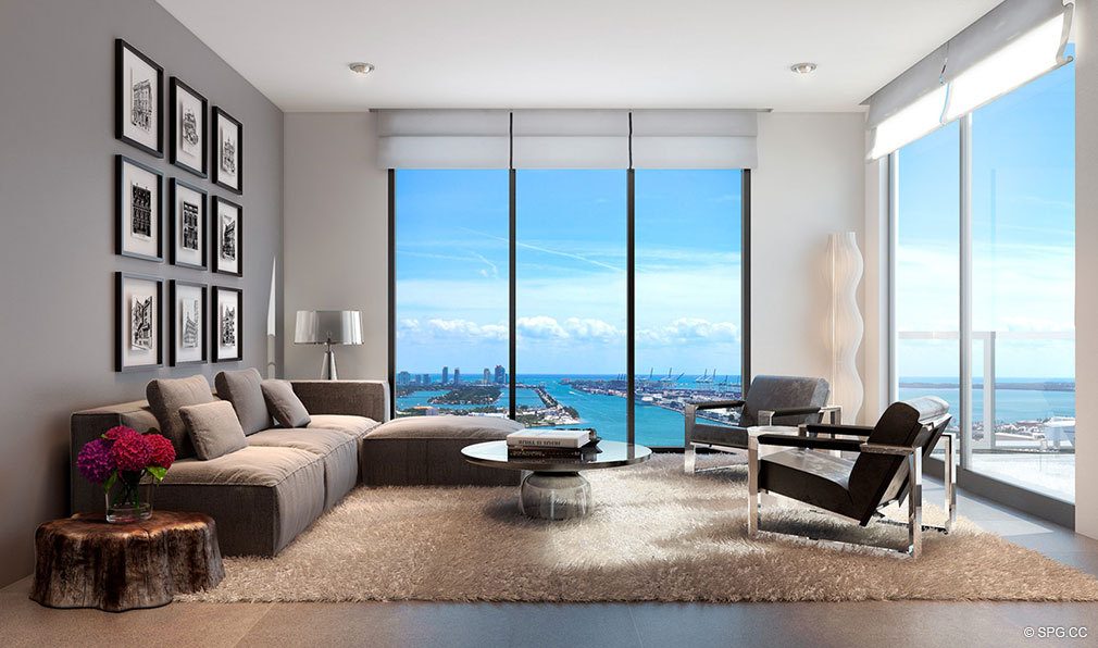 Living Room Design at Canvas Miami, Luxury Condos in Miami, Florida 33132