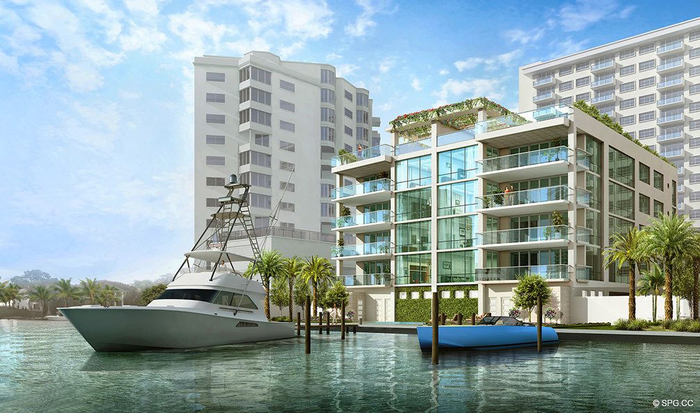 South Elevation View of 353 Sunset, Luxury Waterfront Condos in Fort Lauderdale, Florida 33301