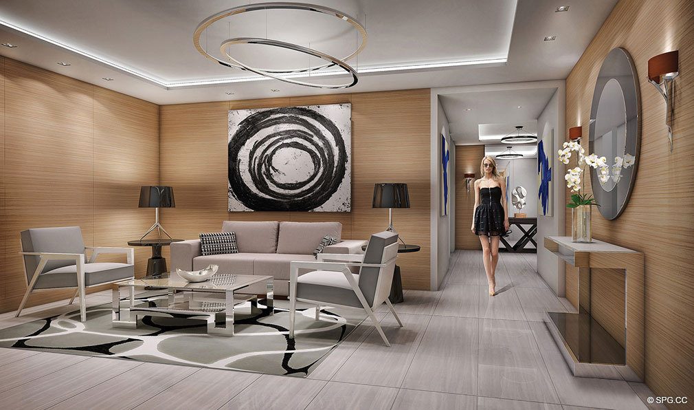 Main Lobby inside 353 Sunset, Luxury Waterfront Condos in Fort Lauderdale, Florida 33301