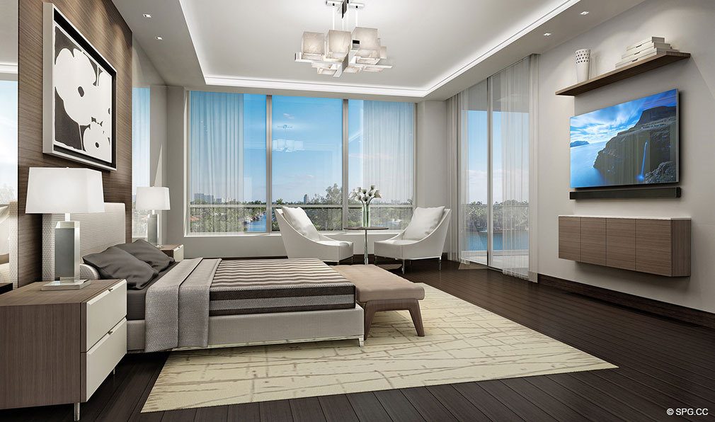 Mastre Bedroom Design in 353 Sunset, Luxury Waterfront Condos in Fort Lauderdale, Florida 33301