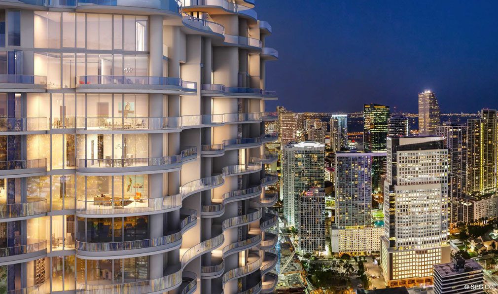 Terrace Views of Miami from Brickell Flatiron, Luxury Condos in Miami, Florida 33130