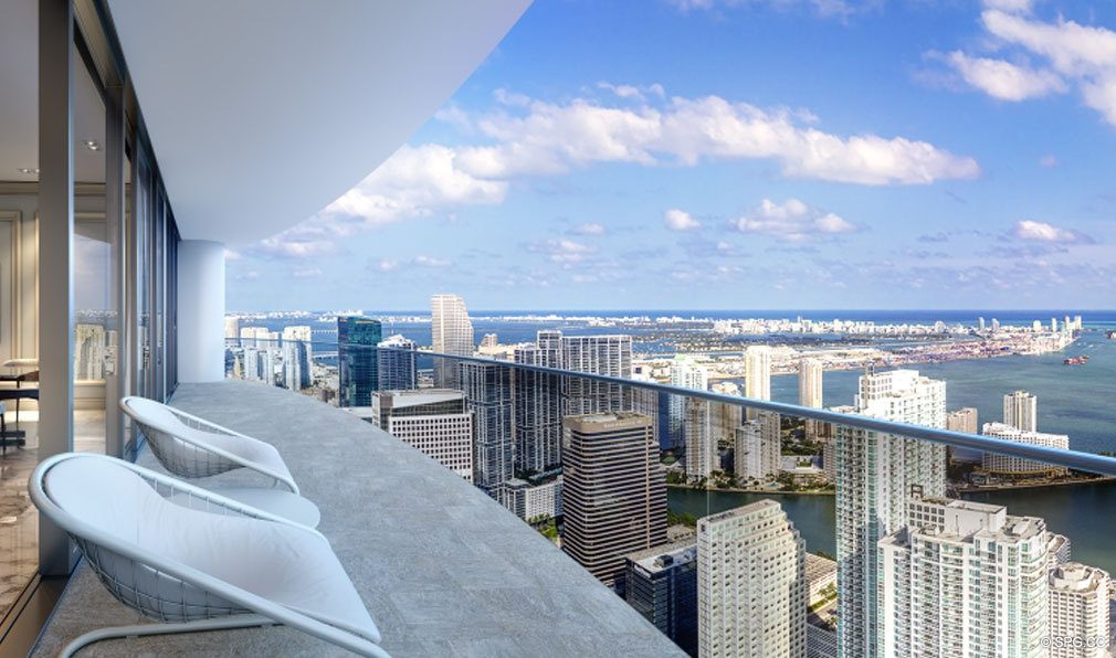 Gorgeous Residence Terrace Views from Brickell Flatiron, Luxury Condos in Miami, Florida 33130